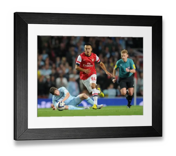 Framed Print : Nico Yennaris (Arsenal). Arsenal 6: 1 Coventry City. Capital One League Cup