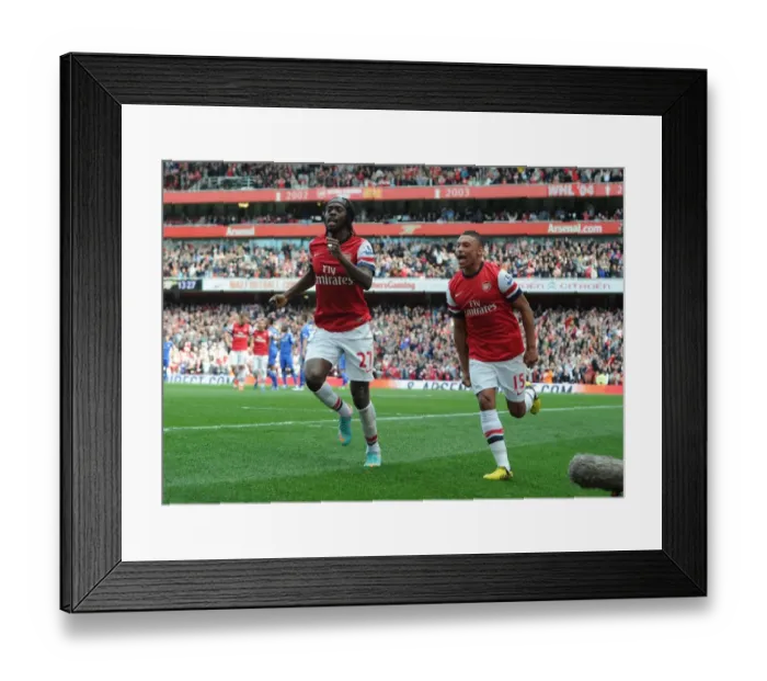 Framed Print : Arsenal: Gervinho and Oxlade-Chamberlain's Unforgettable Goal Celebration vs. Chelsea (2012-13)