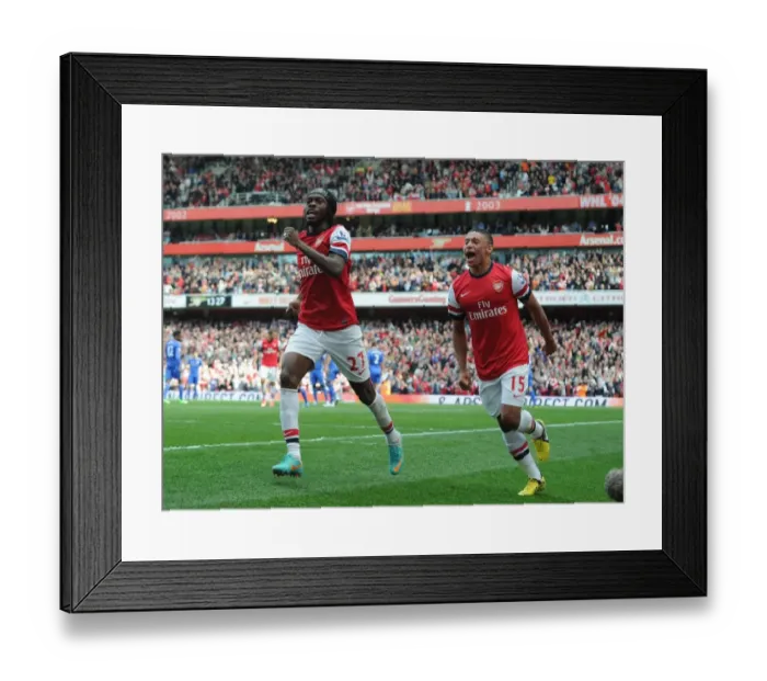 Framed Print : Arsenal: Gervinho and Oxlade-Chamberlain's Unforgettable Goal Celebration vs. Chelsea (2012-13) Framed Print : Arsenal: Gervinho and Oxlade-Chamberlain's Unforgettable Goal Celebration vs. Chelsea (2012-13)