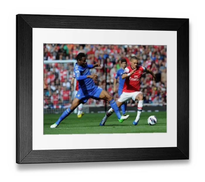 Framed Print : Arsenal vs. Chelsea: Kieran Gibbs Fouls John Mikel Obi (2012-13) Framed Print : Arsenal vs. Chelsea: Kieran Gibbs Fouls John Mikel Obi (2012-13)