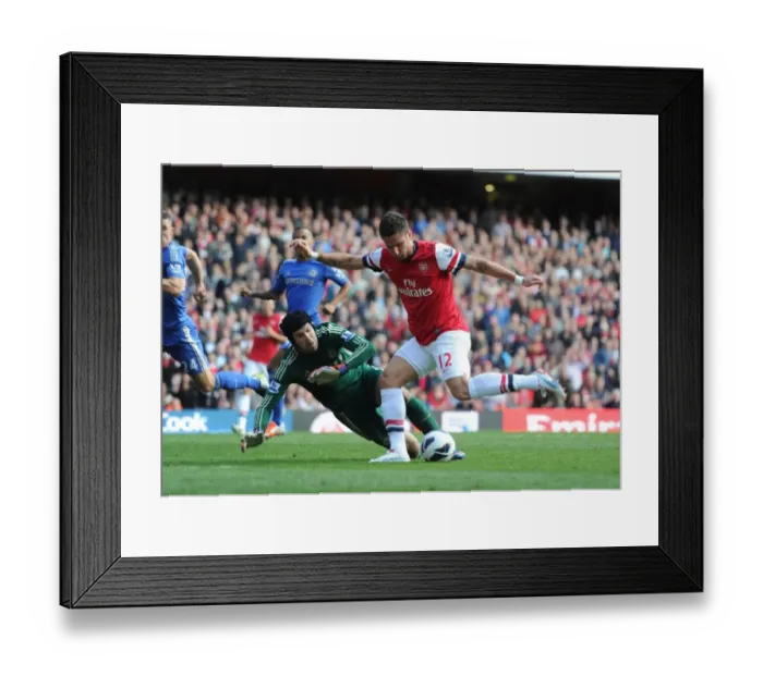 Framed Print : Giroud's Heartbreaking Goal Miss: A Near-Perfect Finish That Hit the Side Netting Against Chelsea