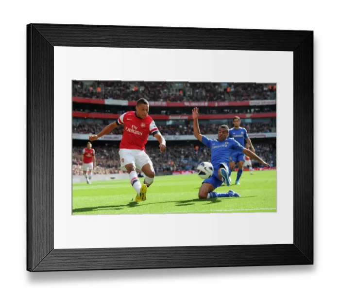 Framed Print : Clash at the Emirates: Oxlade-Chamberlain vs. Cole Framed Print : Clash at the Emirates: Oxlade-Chamberlain vs. Cole