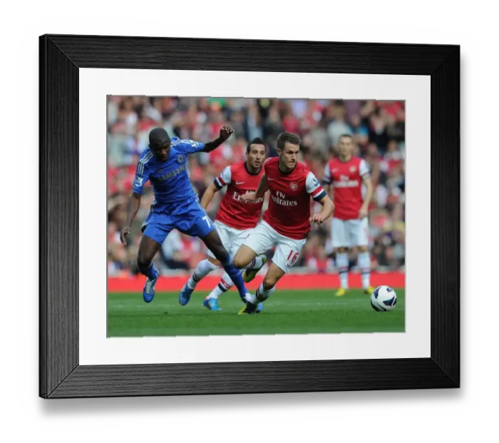 Framed Print : Arsenal's Ramsey Outmaneuvers Chelsea's Ramires in 2012-13 Premier League Clash