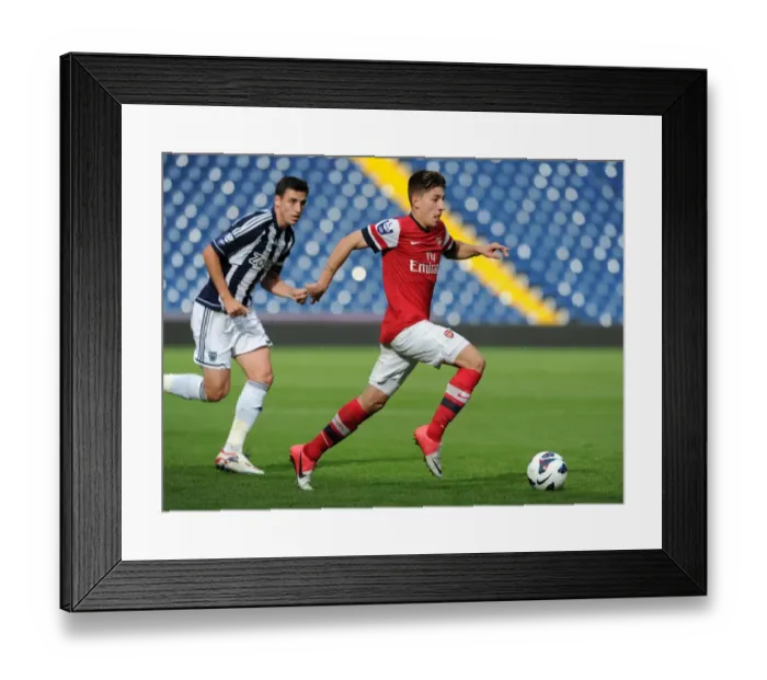 Framed Print : Hector Bellerin vs. George Thorne: Clash of the Young Stars in West Bromwich Albion U21 vs. Arsenal U21 (2012-13) Framed Print : Hector Bellerin vs. George Thorne: Clash of the Young Stars in West Bromwich Albion U21 vs. Arsenal U21 (2012-13)