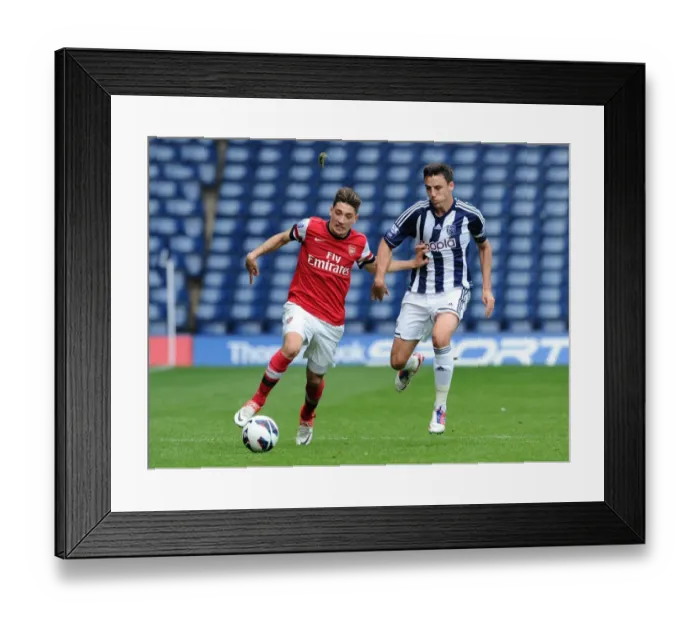 Framed Print : Clash of Young Prodigies: Hector Bellerin vs. George Thorne (2012-13) - Arsenal U21 vs. West Bromwich Albion U21