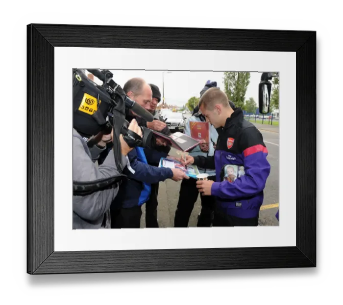 Framed Print : Jack Wilshere Signs Autographs Before Arsenal U21 vs. West Bromwich Albion U21 (2012-13) Framed Print : Jack Wilshere Signs Autographs Before Arsenal U21 vs. West Bromwich Albion U21 (2012-13)