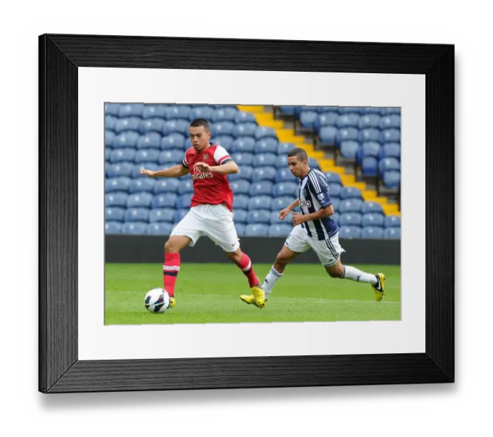 Framed Print : Nico Yennaris (Arsenal) Yassine El Ghanassy (WBA). West Bromwich Albion U21 1: 0 Arsenal U21