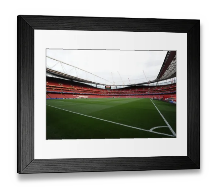 Framed Print : Arsenal's Emirates Stadium Awaits Olympiacos in Champions League Showdown