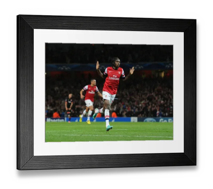 Framed Print : Gervinho's Goal: Arsenal vs. Olympiacos in the UEFA Champions League (2012)