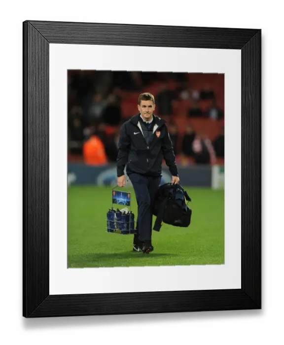 Framed Print : Arsenal FC vs Olympiacos FC: Gary O'Driscoll, Arsenal Doctor, Emirates Stadium, UEFA Champions League 2012-13