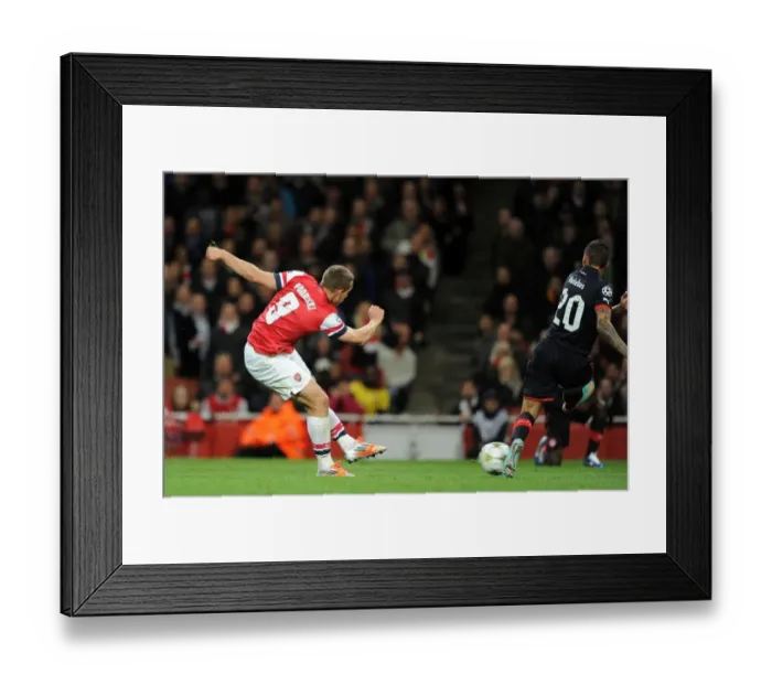 Framed Print : Podolski Scores Arsenal's Second: Arsenal FC 3-1 Olympiacos, UEFA Champions League 2012-13 Framed Print : Podolski Scores Arsenal's Second: Arsenal FC 3-1 Olympiacos, UEFA Champions League 2012-13