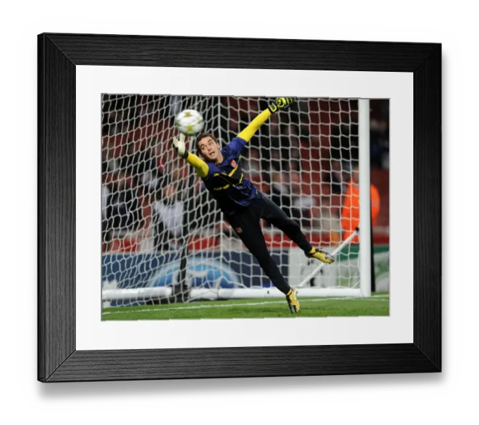 Framed Print : Arsenal Triumphs 3-1 over Olympiacos in UEFA Champions League Group Stage: James Shea's Victory at Emirates Stadium Framed Print : Arsenal Triumphs 3-1 over Olympiacos in UEFA Champions League Group Stage: James Shea's Victory at Emirates Stadium