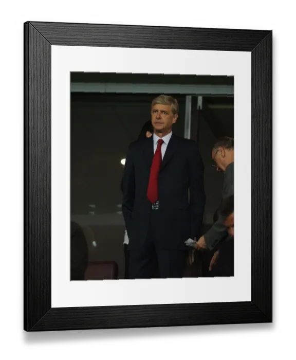 Framed Print : Arsene Wenger at Emirates Stadium: Arsenal FC vs Olympiacos FC, UEFA Champions League 2012
