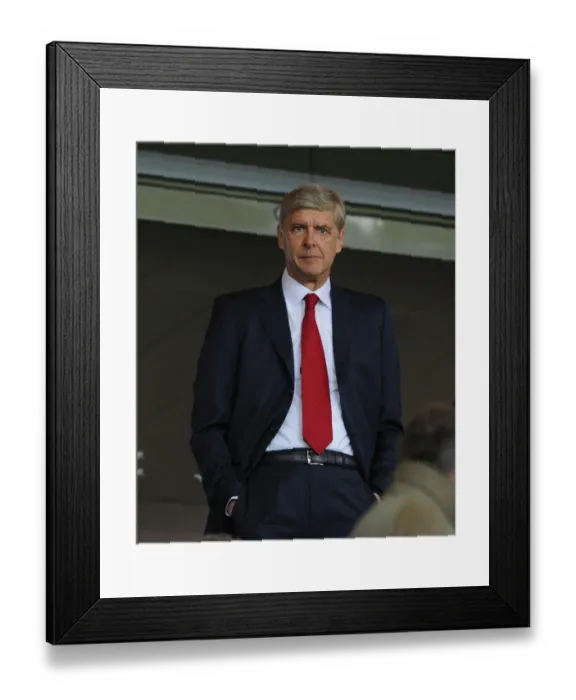 Framed Print : Arsene Wenger at Emirates: Arsenal's 3-1 Victory over Olympiacos in the UEFA Champions League (Group B, 10 / 3 / 12)