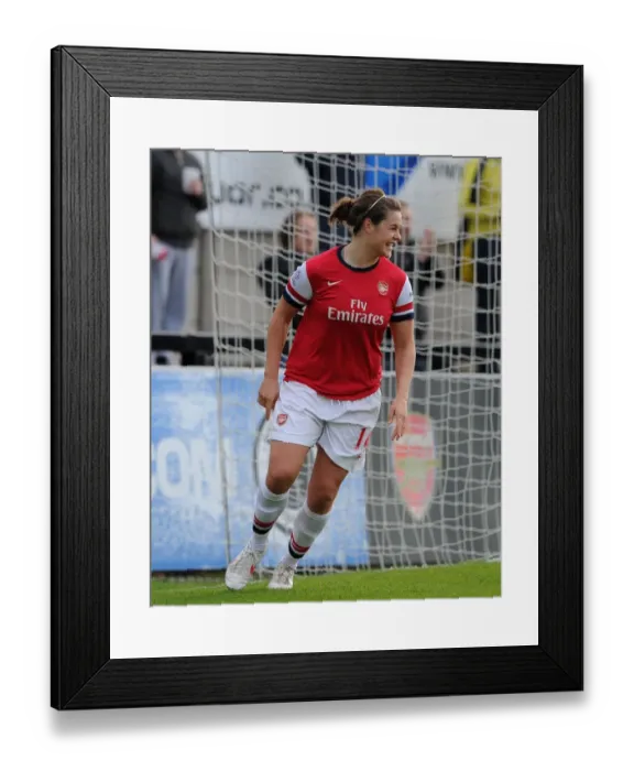 Framed Print : Jennifer Beattie Scores the Opener: Arsenal Ladies vs. Barcelona in UEFA Women's Champions League