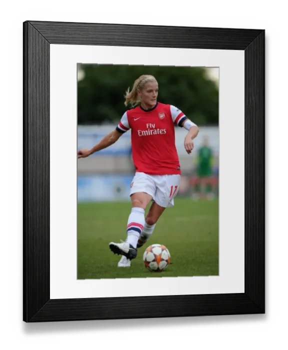 Framed Print : Arsenal Ladies FC vs Barcelona: Katie Chapman in Action - UEFA Women's Champions League 2012-13