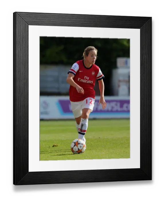Framed Print : Gemma Davison in Action: Arsenal Ladies vs. Barcelona, UEFA Women's Champions League 2012-13