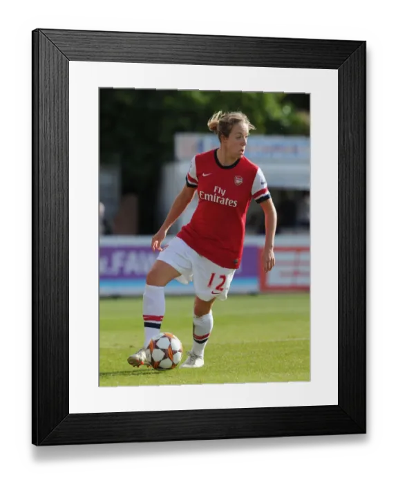 Framed Print : Gemma Davison in Action: Arsenal Ladies vs. Barcelona, UEFA Women's Champions League 2012-13