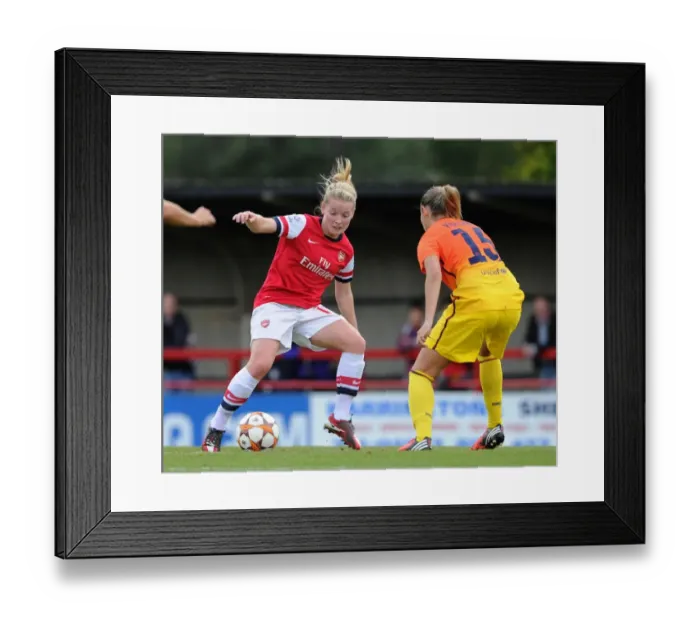 Framed Print : Arsenal Ladies FC vs. Barcelona: Kim Little vs. Virginia Torrecilla in UEFA Women's Champions League Clash Framed Print : Arsenal Ladies FC vs. Barcelona: Kim Little vs. Virginia Torrecilla in UEFA Women's Champions League Clash