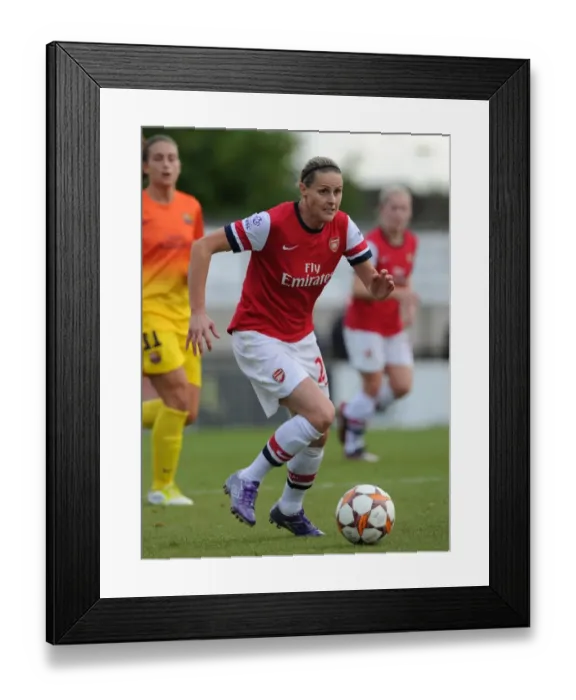 Framed Print : Kelly Smith in Action: Arsenal Ladies vs. Barcelona - UEFA Women's Champions League 2012-13