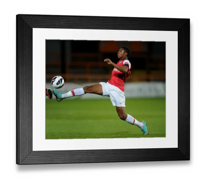 Framed Print : Chuba Akpom Shines for Arsenal U19 against Olympiacos U19 in NextGen Series, 2012-13