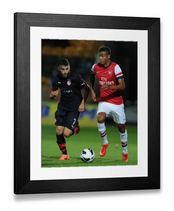Framed Print : Arsenal U19 vs Olympiacos U19: Martin Angha vs Dimitrios Siopis in Intense NextGen Series Clash