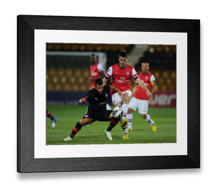 Framed Print : Arsenal U19 vs Olympiacos U19: Jon Toral vs Emmanouil Siopos Clash in NextGen Series Framed Print : Arsenal U19 vs Olympiacos U19: Jon Toral vs Emmanouil Siopos Clash in NextGen Series