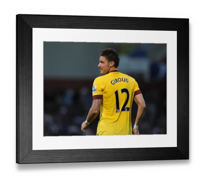 Framed Print : Olivier Giroud in Action: West Ham United vs Arsenal, Premier League 2012-13