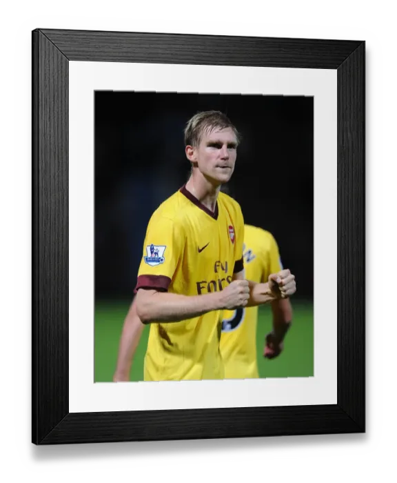 Framed Print : Per Mertesacker Celebrates Arsenal's Victory over West Ham United, 2012-13 Premier League