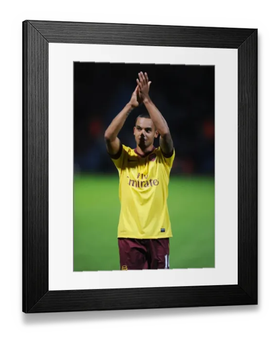 Framed Print : Theo Walcott Applauding Arsenal Fans: West Ham United vs Arsenal, Premier League 2012