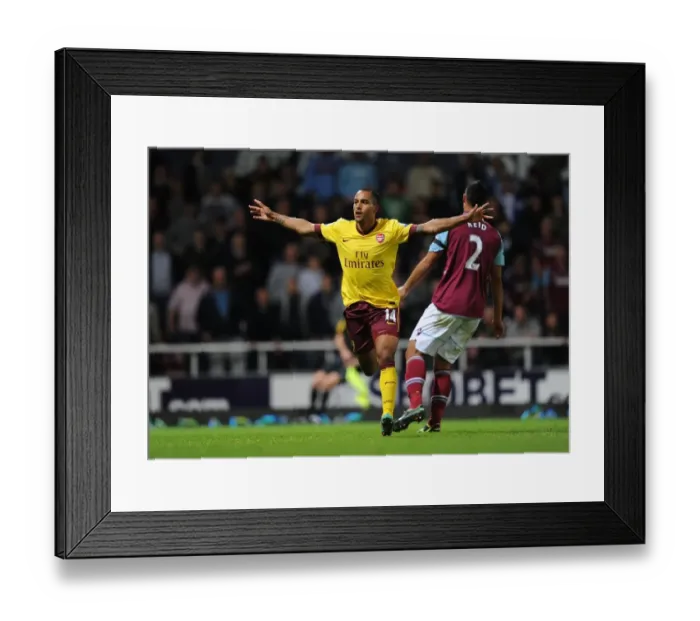 Framed Print : Theo Walcott's Brace: West Ham United vs. Arsenal, Premier League 2012-13 Framed Print : Theo Walcott's Brace: West Ham United vs. Arsenal, Premier League 2012-13