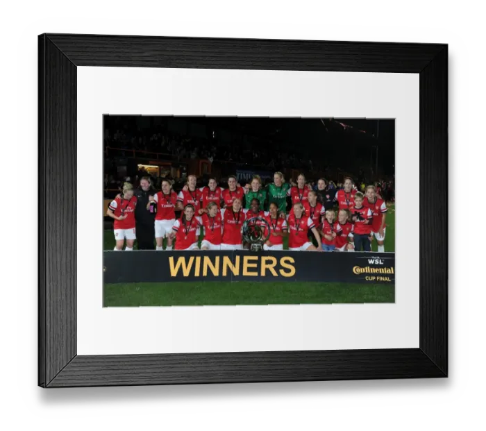 Framed Print : Arsenal Ladies FC Celebrate FA WSL Continental Cup Final Victory over Birmingham City Ladies FC Framed Print : Arsenal Ladies FC Celebrate FA WSL Continental Cup Final Victory over Birmingham City Ladies FC