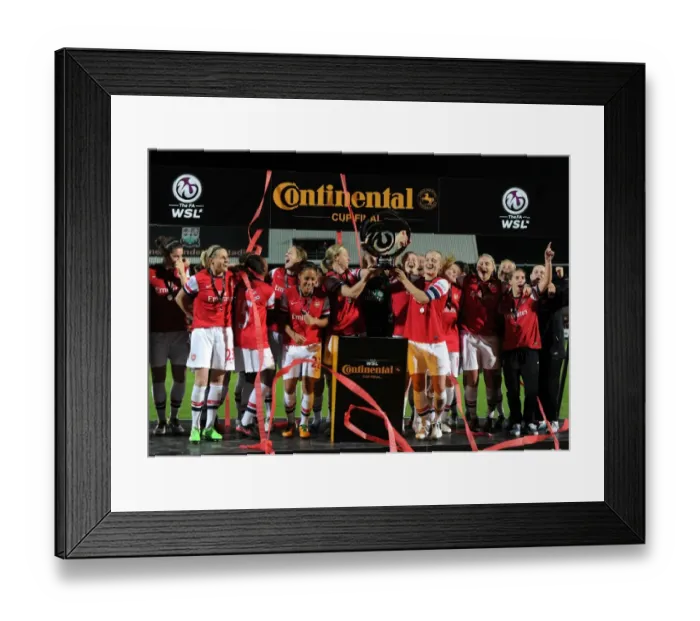 Framed Print : Arsenal Ladies Celebrate FA WSL Continental Cup Victory over Birmingham City
