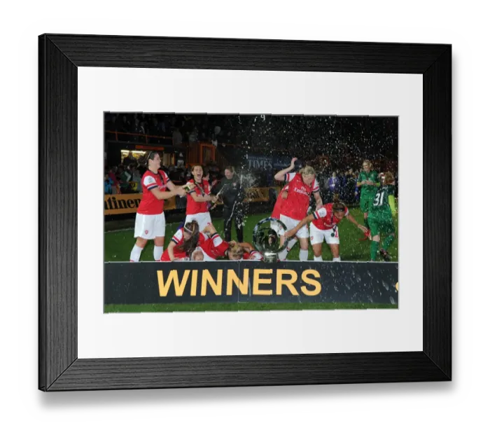 Framed Print : Jennifer Beattie and Kelly Smith (Arsenal) celebrate after the match. Arsenal Ladies 1 Framed Print : Jennifer Beattie and Kelly Smith (Arsenal) celebrate after the match. Arsenal Ladies 1