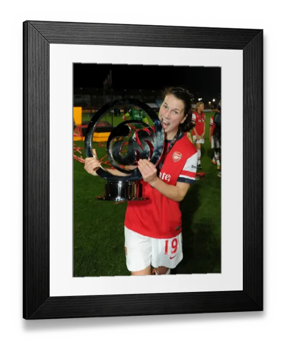 Framed Print : Arsenal Ladies FC Claim WSL Continental Cup Title: Niamh Fahey Lifts the Trophy after Victory over Birmingham City Ladies FC