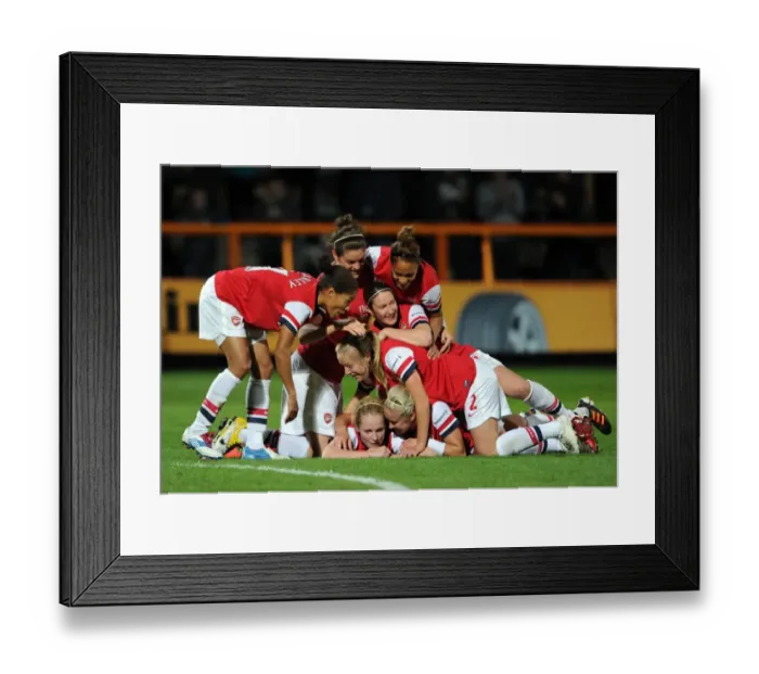 Framed Print : Arsenal Ladies FC Celebrate Victory: Kim Little and Teammates Rejoice After Winning The FA WSL Continental Cup Final vs. Birmingham City Ladies FC