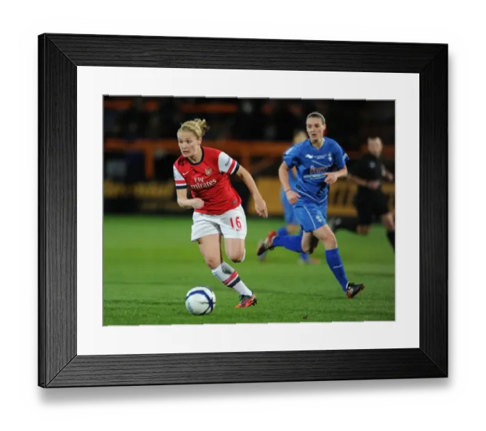 Framed Print : Kim Little Outruns Rival Jade Moore in FA WSL Continental Cup Final