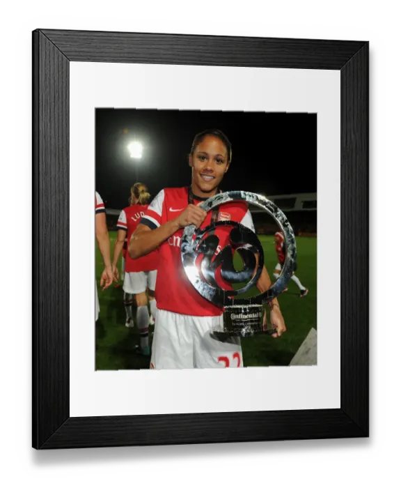 Framed Print : Alex Scott Lifts the FA WSL Continental Cup with Arsenal Ladies FC after Victory over Birmingham City