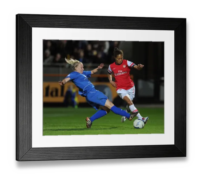 Framed Print : Arsenal vs Birmingham: FA WSL Continental Cup Final - Yankey vs Weston: A Titanic Battle of Football Stars