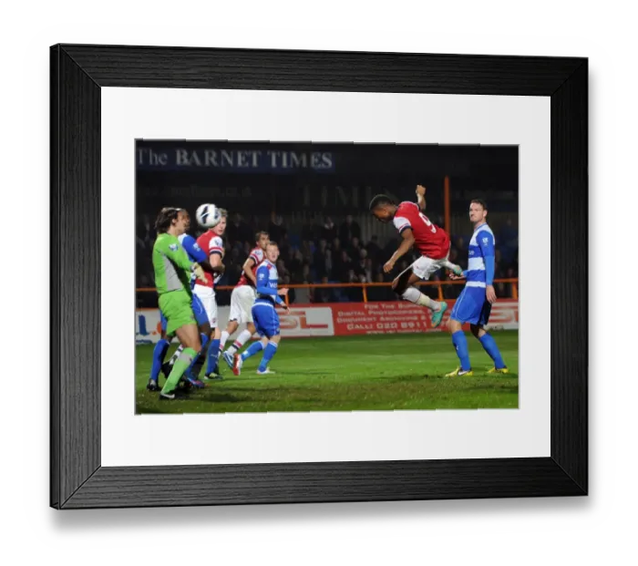 Framed Print : Chuba Akpom heads Arsenals 2nd goal past Stuart Taylor (Reading). Arsenal U21 2: 0 Reading U21 Framed Print : Chuba Akpom heads Arsenals 2nd goal past Stuart Taylor (Reading). Arsenal U21 2: 0 Reading U21