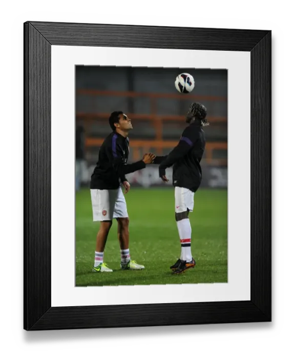 Framed Print : Andre Santos and Bacary Sagna (Arsenal). Arsenal U21 2: 0 Reading U21. Barclays Premier U21 League