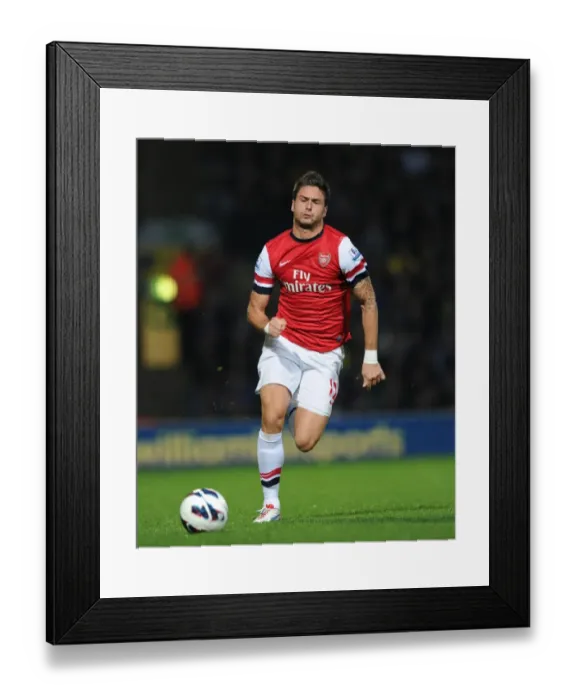 Framed Print : Olivier Giroud in Action: Norwich City vs Arsenal, Premier League 2012-13