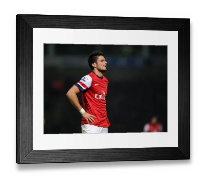 Framed Print : Olivier Giroud: Star Striker in Action for Arsenal vs. Norwich City, Premier League 2012-13 Framed Print : Olivier Giroud: Star Striker in Action for Arsenal vs. Norwich City, Premier League 2012-13