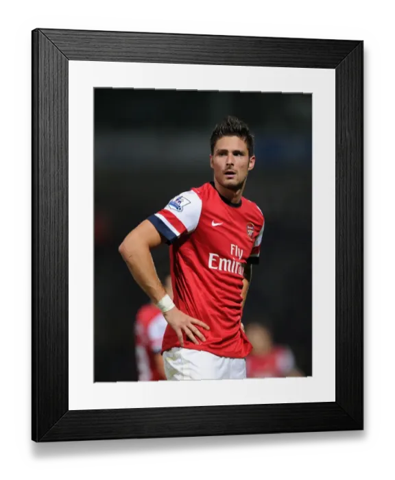 Framed Print : Olivier Giroud: In Action for Arsenal Against Norwich City, Premier League 2012-13