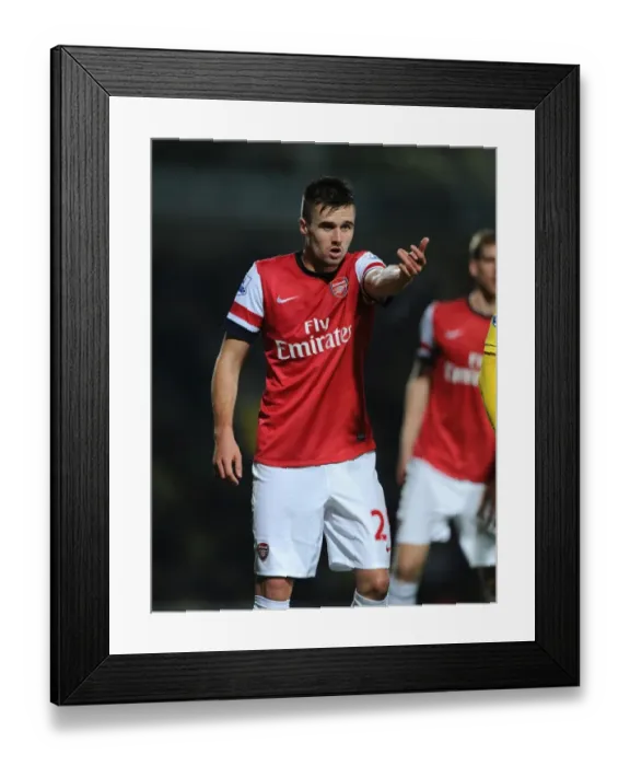 Framed Print : Carl Jenkinson in Action: Norwich City vs Arsenal, Premier League 2012-13