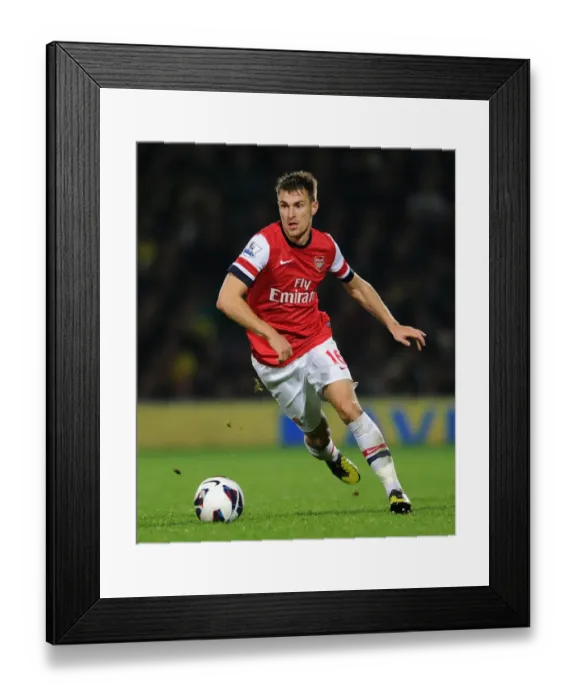 Framed Print : Aaron Ramsey in Action: Arsenal vs Norwich City, Premier League 2012-13
