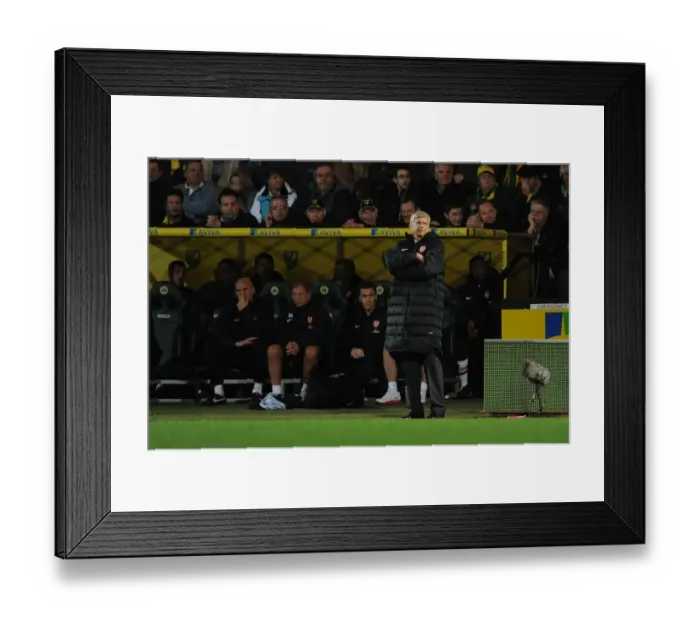 Framed Print : Arsene Wenger at Carrow Road: Norwich City vs Arsenal, Premier League 2012-13 Framed Print : Arsene Wenger at Carrow Road: Norwich City vs Arsenal, Premier League 2012-13