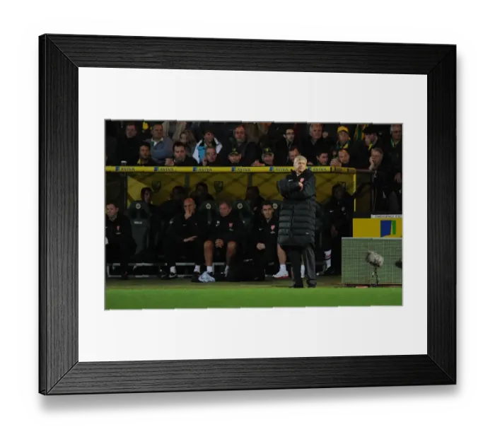 Framed Print : Arsene Wenger at Carrow Road: Arsenal vs. Norwich City, 2012-13 - Premier League Clash