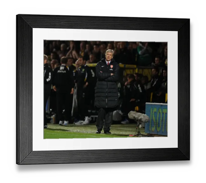 Framed Print : Arsene Wenger Leads Arsenal Against Norwich City in the 2012-13 Premier League