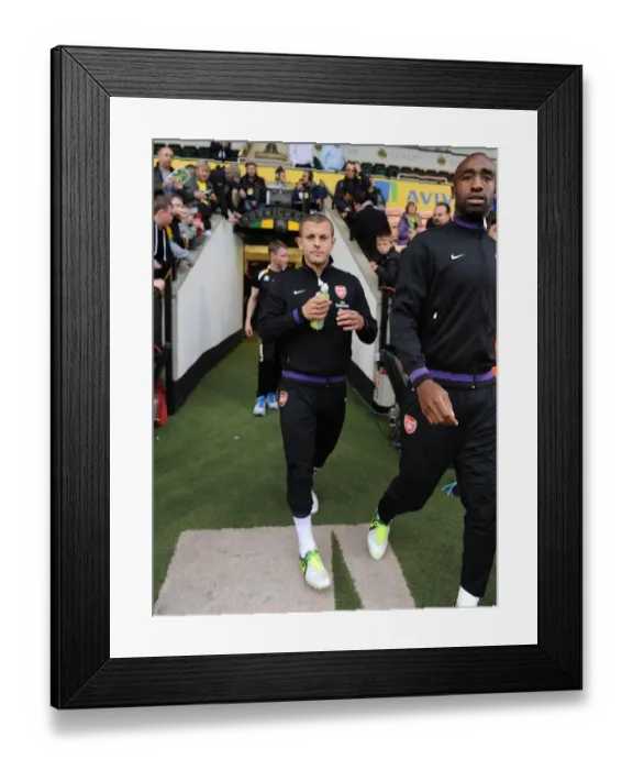 Framed Print : Arsenal Duo Jack Wilshere and Johan Djourou Before Norwich Clash (2012-13)
